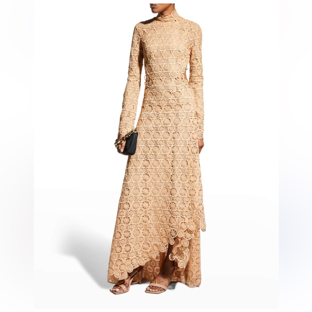 Jonathan Simkhai Beige Lace High Low Dress